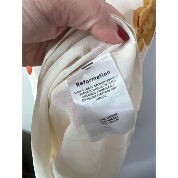 NWT Reformation Sleeveless Slim Fit Parma Lined Maxi Floral Dress Orange Sz: XS - Picture 6 of 8